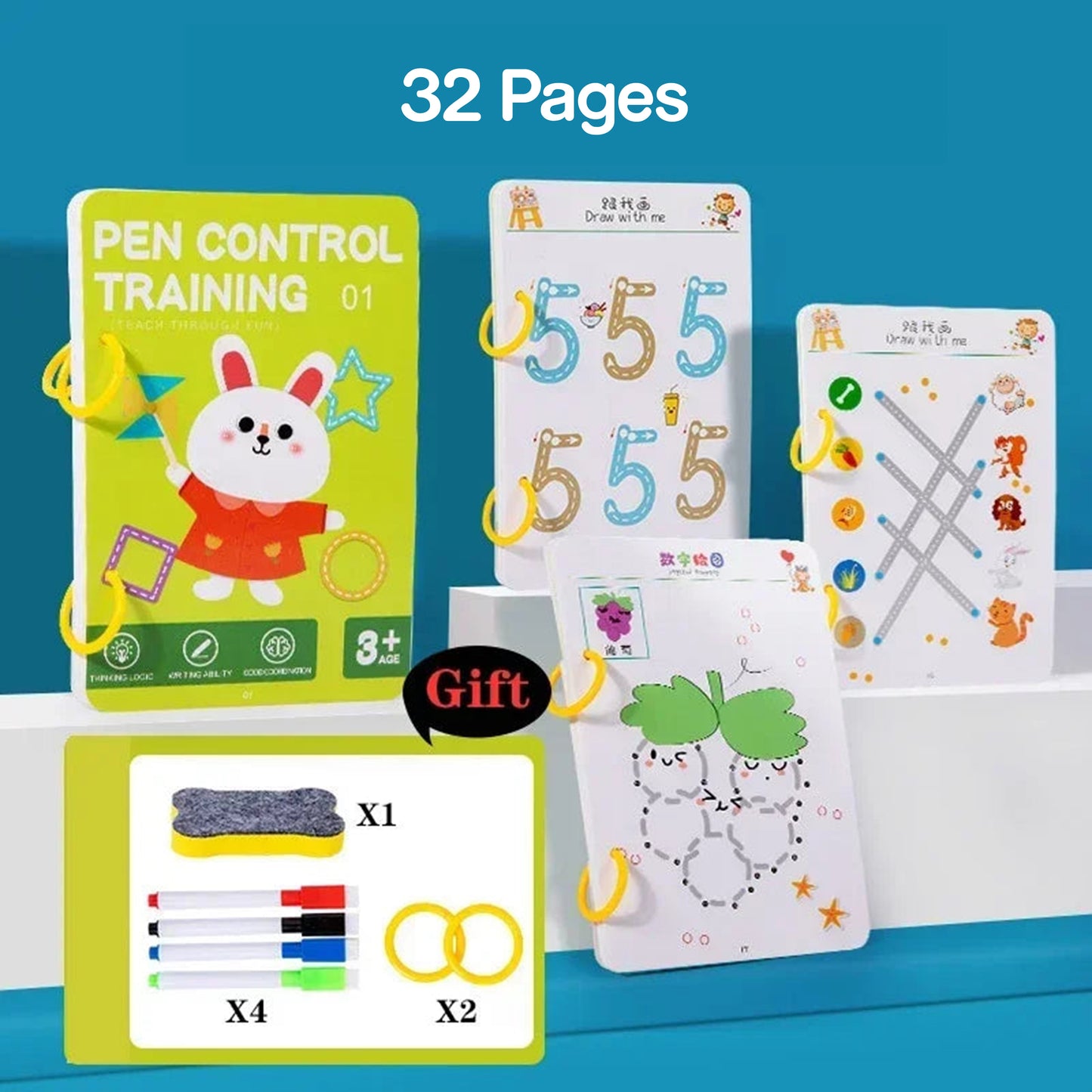 Magic Tracing Copybook for Kids – Reusable & Educational