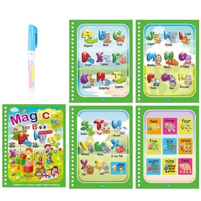 Drawing Coloring Books for Kids Magic Water Book with Pen 2 to 4 Years Old Children Learning Education Toy Baby Montessori Toys