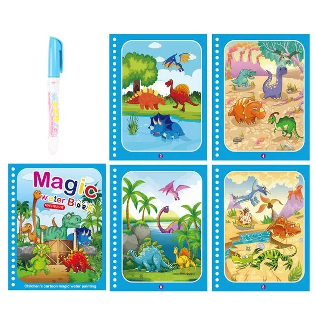 Drawing Coloring Books for Kids Magic Water Book with Pen 2 to 4 Years Old Children Learning Education Toy Baby Montessori Toys