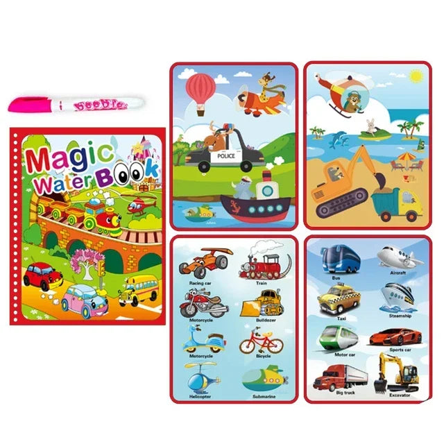 Drawing Coloring Books for Kids Magic Water Book with Pen 2 to 4 Years Old Children Learning Education Toy Baby Montessori Toys