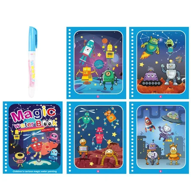 Drawing Coloring Books for Kids Magic Water Book with Pen 2 to 4 Years Old Children Learning Education Toy Baby Montessori Toys