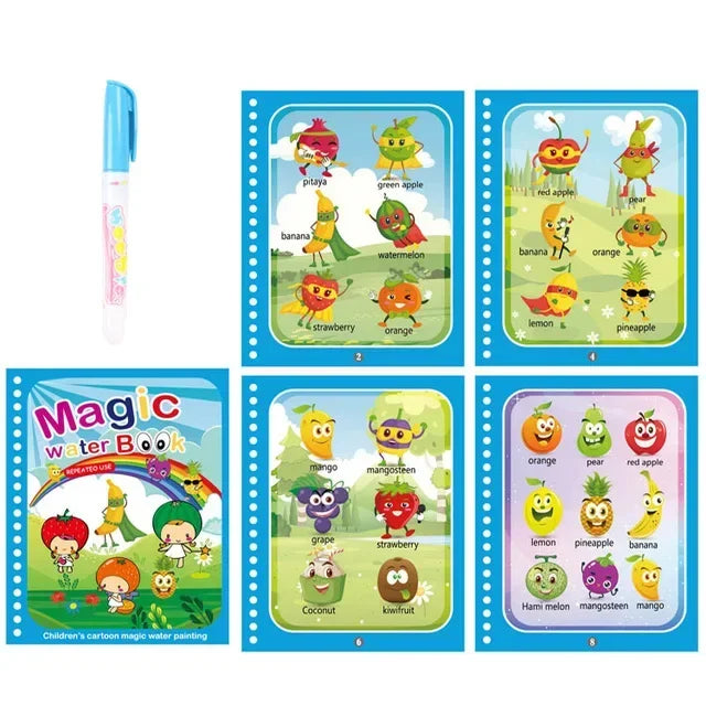 Drawing Coloring Books for Kids Magic Water Book with Pen 2 to 4 Years Old Children Learning Education Toy Baby Montessori Toys