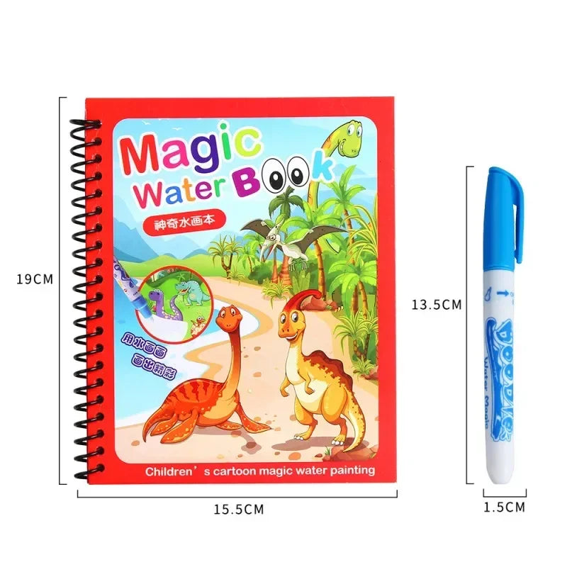 Drawing Coloring Books for Kids Magic Water Book with Pen 2 to 4 Years Old Children Learning Education Toy Baby Montessori Toys