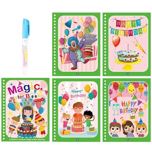 Drawing Coloring Books for Kids Magic Water Book with Pen 2 to 4 Years Old Children Learning Education Toy Baby Montessori Toys