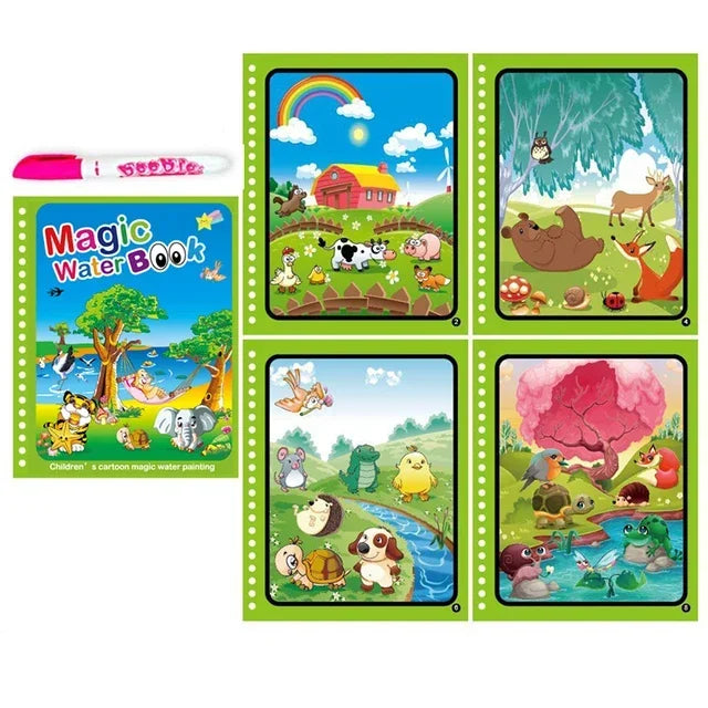 Drawing Coloring Books for Kids Magic Water Book with Pen 2 to 4 Years Old Children Learning Education Toy Baby Montessori Toys
