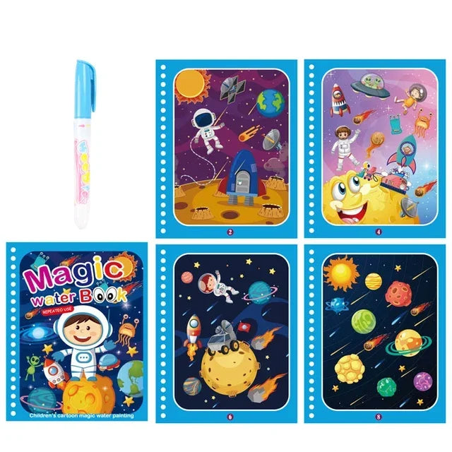 Drawing Coloring Books for Kids Magic Water Book with Pen 2 to 4 Years Old Children Learning Education Toy Baby Montessori Toys