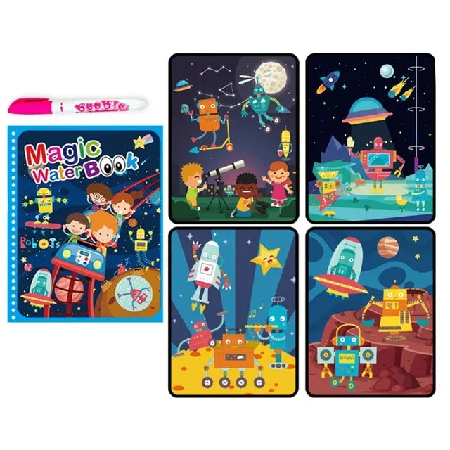 Drawing Coloring Books for Kids Magic Water Book with Pen 2 to 4 Years Old Children Learning Education Toy Baby Montessori Toys