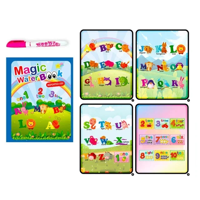 Drawing Coloring Books for Kids Magic Water Book with Pen 2 to 4 Years Old Children Learning Education Toy Baby Montessori Toys