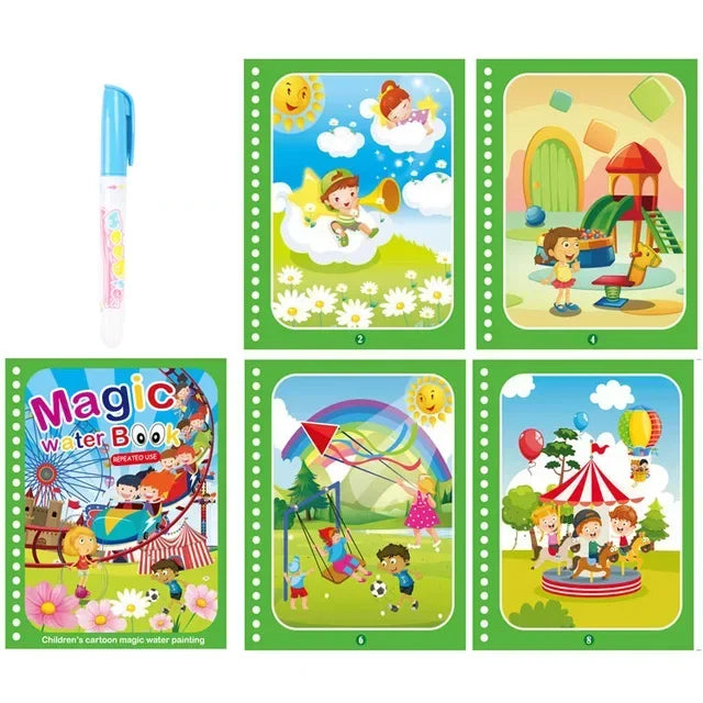 Drawing Coloring Books for Kids Magic Water Book with Pen 2 to 4 Years Old Children Learning Education Toy Baby Montessori Toys