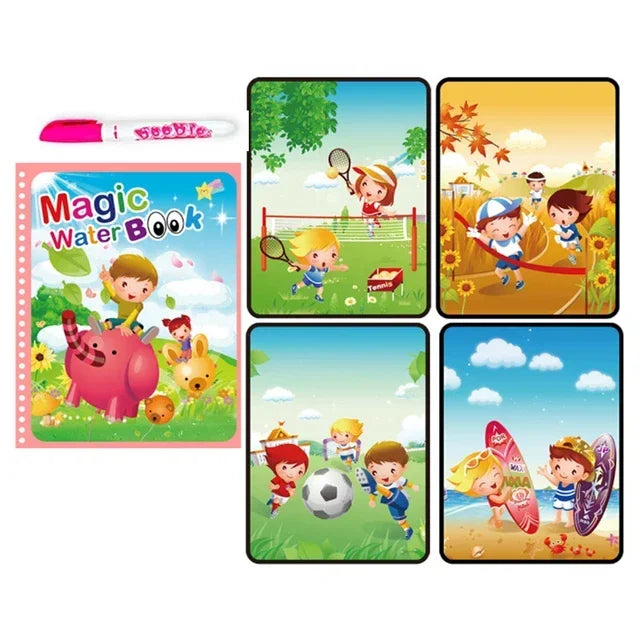 Drawing Coloring Books for Kids Magic Water Book with Pen 2 to 4 Years Old Children Learning Education Toy Baby Montessori Toys