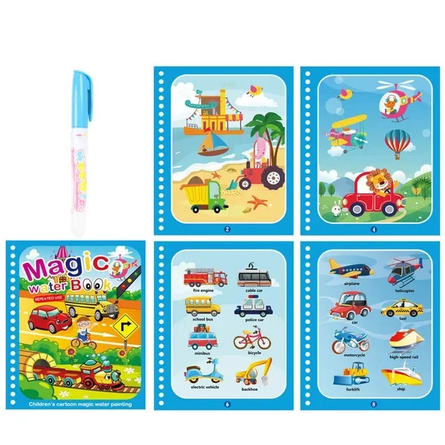 Drawing Coloring Books for Kids Magic Water Book with Pen 2 to 4 Years Old Children Learning Education Toy Baby Montessori Toys