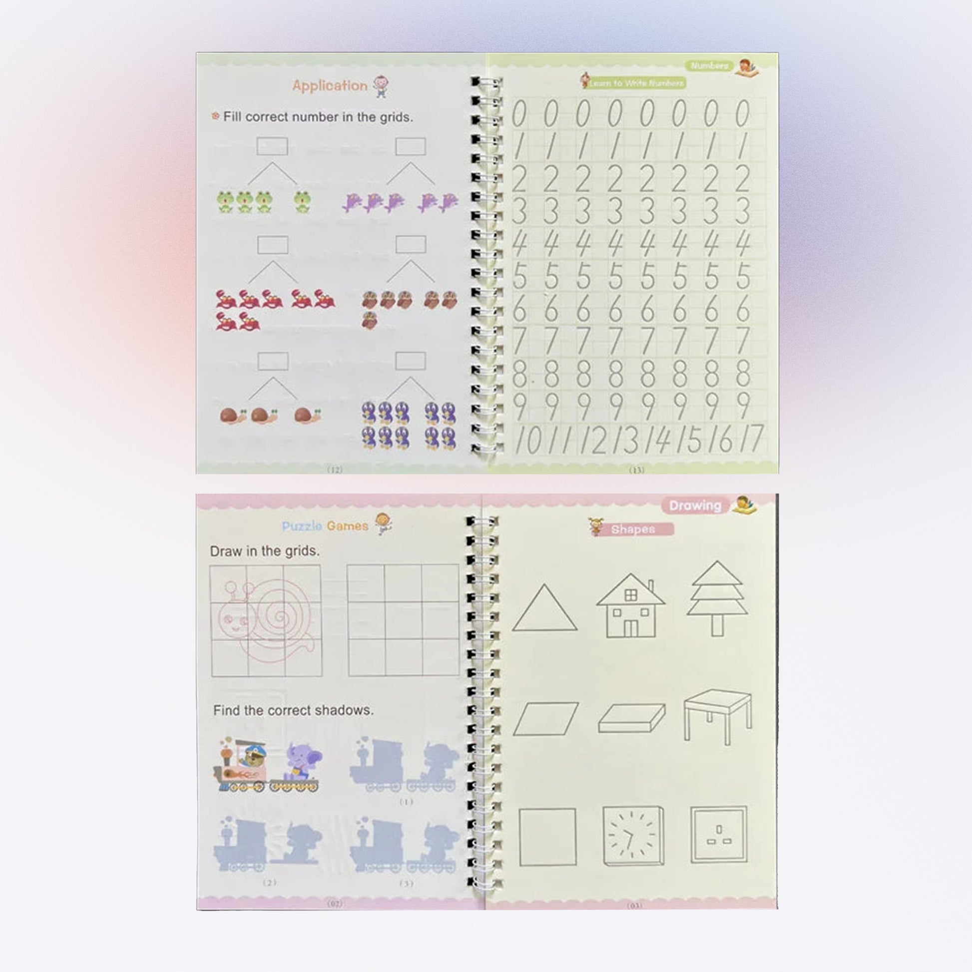 4Pcs Sank Magic Practice Copybook Pen Preschools Kids Calligraphy English Verison Free Wiping Children Reusable Writing Book