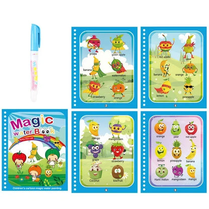 Drawing Coloring Books for Kids Magic Water Book with Pen 2 to 4 Years Old Children Learning Education Toy Baby Montessori Toys
