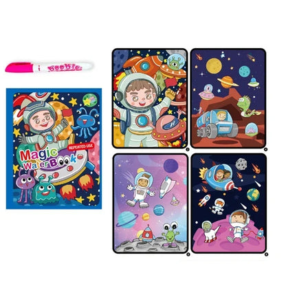 Drawing Coloring Books for Kids Magic Water Book with Pen 2 to 4 Years Old Children Learning Education Toy Baby Montessori Toys