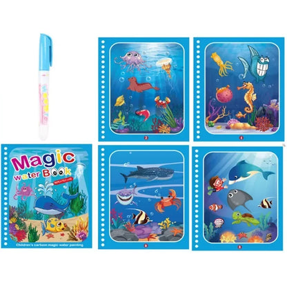 Drawing Coloring Books for Kids Magic Water Book with Pen 2 to 4 Years Old Children Learning Education Toy Baby Montessori Toys