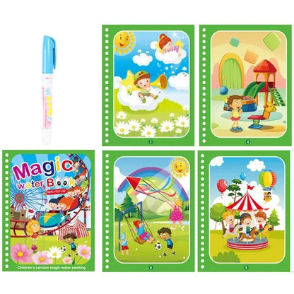Drawing Coloring Books for Kids Magic Water Book with Pen 2 to 4 Years Old Children Learning Education Toy Baby Montessori Toys